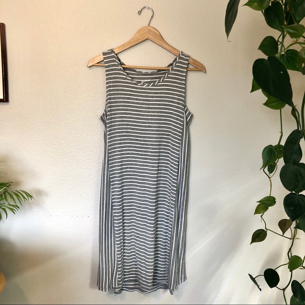 Grey and white stripped dress